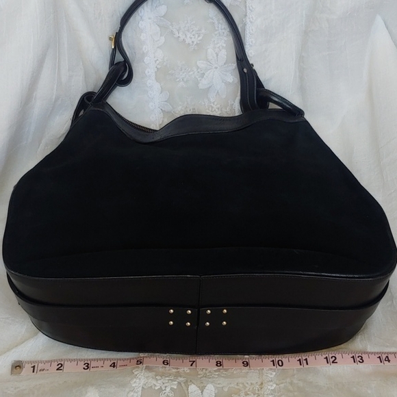 Jimmy Choo Black Leather and Suede Hobo Bag Luxury - Picture 6 of 17